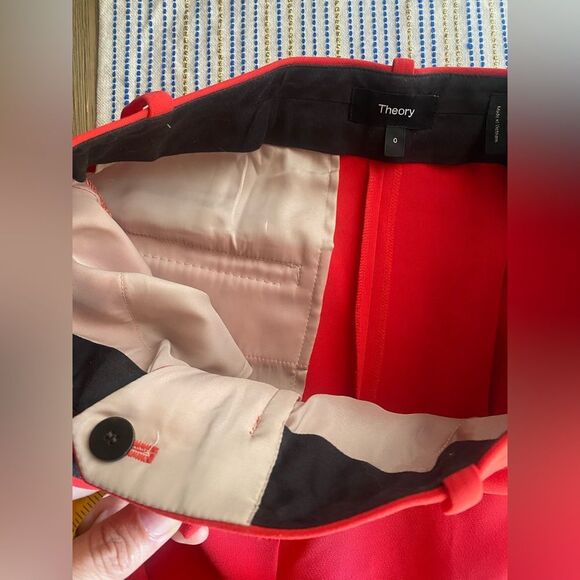 Theory High Waist Wide Leg Pants Women’s Grenadine Color Pockets Sz 0 - Picture 12 of 15